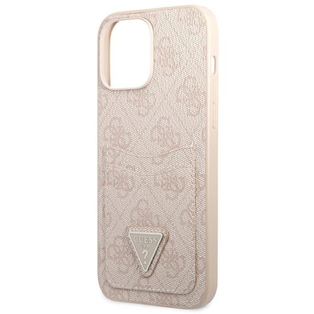 Case IPHONE 13 PRO Guess Hardcase 4G Triangle Logo Cardslot (GUHCP13LP4TPP) pink