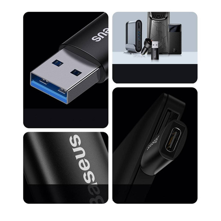 Baseus Ingenuity Series Mini przejściówka adapter USB 3.1 OTG do USB Typ C czarny (ZJJQ000101)