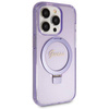 Original Case IPHONE 14 PRO MAX Guess Hardcase Ring Stand Script Glitter MagSafe (GUHMP14XHRSGSU) purple