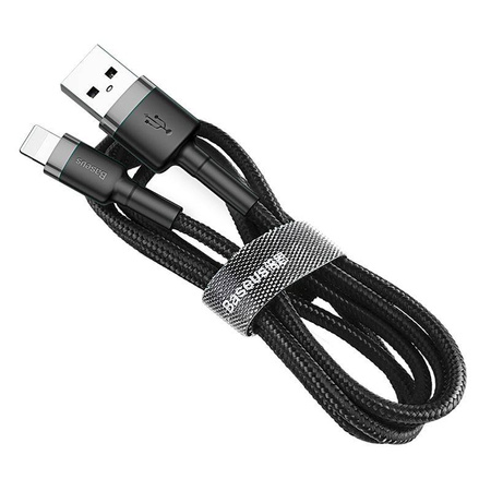 Baseus Cafule Cable - Kabel połączeniowy USB do Lightning, 2.4 A, 0.5 m (szary/czarny)