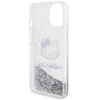 Hello Kitty Liquid Glitter Charms Kitty Head Hülle für iPhone 15 – Silber