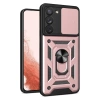 Hybrid Armor Camshield Hülle für Samsung Galaxy S23+ Panzerhülle mit Kameraabdeckung Pink