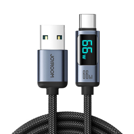 USB C - USB A cable 66W 1.2m with LED display Joyroom S-AC066A16 - black