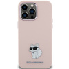 Karl Lagerfeld Silicone Choupette Metal Pin case for iPhone 15 Pro - pink