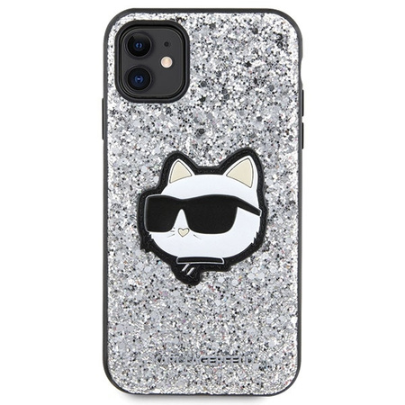 Karl Lagerfeld KLHCN61G2CPS iPhone 11 / Xr 6.1&quot; silver/silver hardcase Glitter Choupette Patch