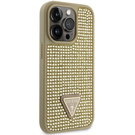 Guess GUHCP14LHDGTPD iPhone 14 Pro 6,1" Gold/Gold Hardcase Strass Dreieck