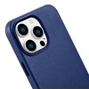 iCarer Case Leather Genuine Leather Case Cover for iPhone 14 Pro Max Blue (WMI14220708-BU) (MagSafe Compatible)