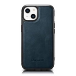 iCarer Leather Oil Wax case covered with natural leather for iPhone 14 Plus blue (WMI14220719-BU)