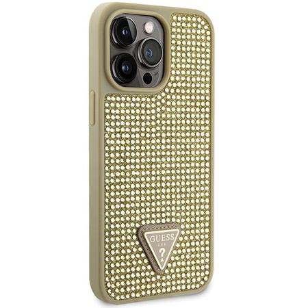 Guess GUHCP14XHDGTPD iPhone 14 Pro Max 6,7&quot; Gold/Gold Hardcase Strass Dreieck