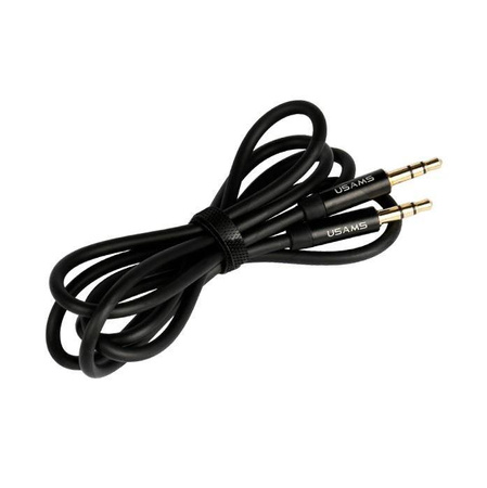 USAMS Adapter audio jack 3,5m - 3,5m 1m czarny/black YP101 (YP-01)