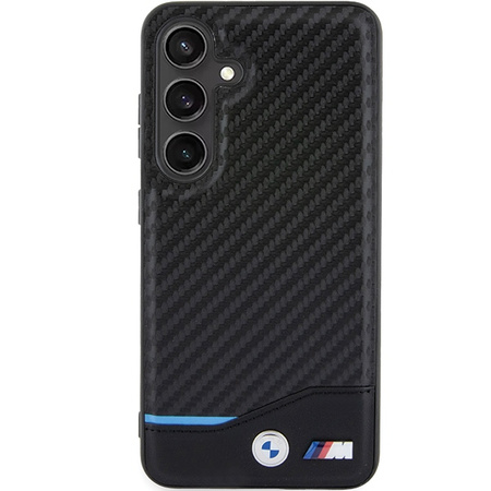 Etui BMW Leather Carbon na Samsung Galaxy S24 - czarne