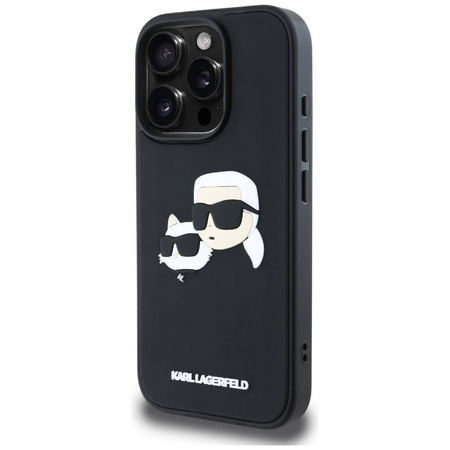 Schutzhülle IPHONE 16 PRO Karl Lagerfeld HC 3D Rubber Double Heads schwarz