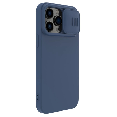 Nillkin CamShield Silky Silicone Case etui iPhone 14 Pro pokrowiec z osłoną na aparat niebieski