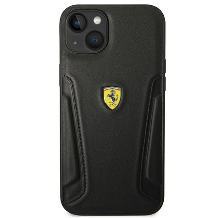 Ferrari nakładka do iPhone 14 Plus 6,7" FEHCP14MRBUK czarna HC Leather Stamp Sides