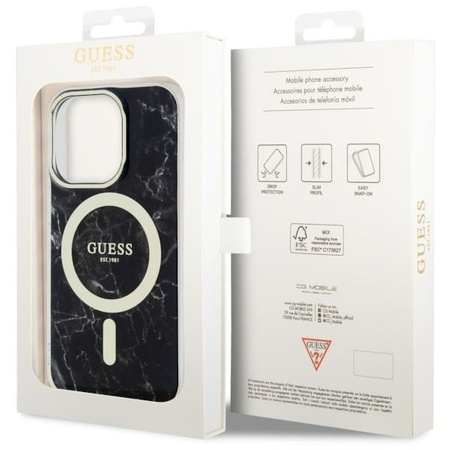 Guess GUHMP14XPCUMAK iPhone 14 Pro Max 6.7&quot; black/black hardcase Marble MagSafe