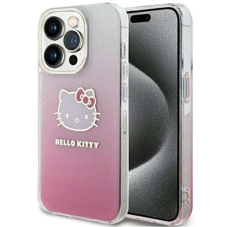 Hello Kitty IML Gradient Electrop Kitty Head Hülle für iPhone 13 Pro Max – Rosa