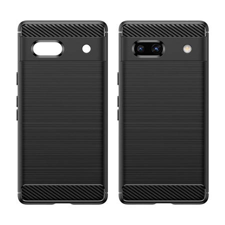 Carbon Case für Google Pixel 7a flexible Silikon-Carbon-Hülle schwarz