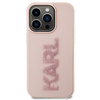 Karl Lagerfeld 3D Rubber Glitter Logo case for iPhone 15 Pro - pink