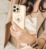 Kingxbar Wish Series case for iPhone 14 Plus decorated with golden crystals