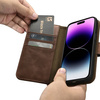 iCarer Oil Wax Wallet Case 2in1 iPhone 14 Pro Max Flip Leather Cover Anti-RFID Braun (WMI14220724-BN)