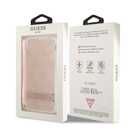 Case IPHONE SE 2022 / SE 2020 / 7 / 8 Guess Hardcase 4G Print Strap (GUOHCI8H4STP) pink