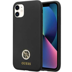 Guess nakładka do iPhone 11 GUHCN614DGPK czarna HC Silicone Logo Strass 4G