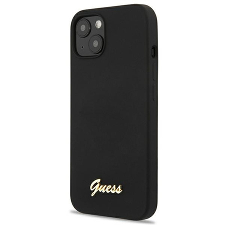 Guess GUHMP13MLSLMGBK iPhone 13 6.1 &quot;black / black hardcase Silicone Script Gold Logo