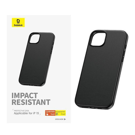 Case APPLE IPHONE 15 Baseus Fauxther Series black