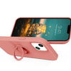 Etui IPHONE 13 Silikonowe Ring Pierścień Magnetyczny Silicone Ring różowe