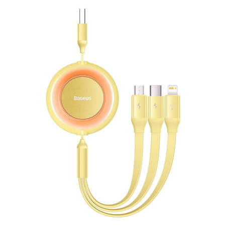 Baseus Bright Mirror 2 3in1 USB Type A cable - micro USB + Lightning + USB Type C 3.5A 1.1m yellow (CAMJ010011)