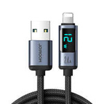 Lightning cable - USB A 2.4A 1.2m with LED display Joyroom S-AL012A16 - black