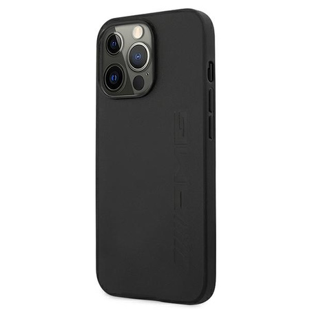 AMG AMHCP13LDOLBK iPhone 13 Pro / 13 6,1" czarny/black hardcase Leather Hot Stamped