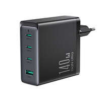 Schnellladegerät GaN 140 W 3 x USB-C / USB-A Joyroom JR-TCG05EU – Schwarz + USB-C-Kabel – USB-C 240 W 1,2 m