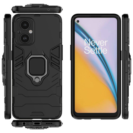 Ring Armor robuste Hybrid-Hülle + magnetischer Halter für OnePlus Nord N20 5G schwarz