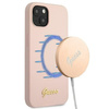 Guess GUHMP13MLSLMGLP iPhone 13 6.1 &quot;light pink / light pink hardcase Silicone Script Gold Logo Magsafe