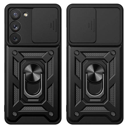 Hybrid Armor Camshield case for Samsung Galaxy A54 5G armored case with camera cover black