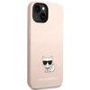 Original Handyhülle IPHONE 14 PLUS Karl Lagerfeld Hardcase Silicone Choupette Body (KLHCP14MSLCTPI) hell-pink