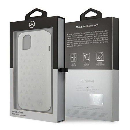 Mercedes MEHCP13MESPWH iPhone 13 6,1" biały/white hardcase Silver Stars Pattern