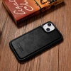 iCarer Leather Oil Wax case covered with natural leather for iPhone 14 Plus black (WMI14220719-BK)