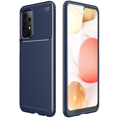 Etui SAMSUNG GALAXY A72 5G Pancerne Shockproof Carbon Fiber niebieskie