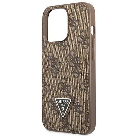 Case IPHONE 13 PRO Guess Hardcase 4G Triangle Logo Cardslot (GUHCP13LP4TPW) brown