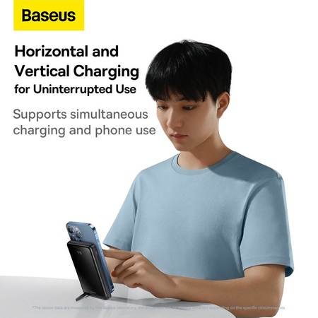 Baseus Magnetic Bracket Power Bank with MagSafe Wireless Charging 10000mAh 20W Overseas Edition Blue (PPCX000203) + USB Type C Baseus Xiaobai Series 60W 0.5m