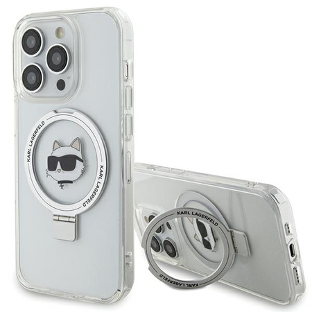 Karl Lagerfeld KLHMP15LHMRSCHH iPhone 15 Pro 6.1&quot; white/white hardcase Ring Stand Choupette Head MagSafe