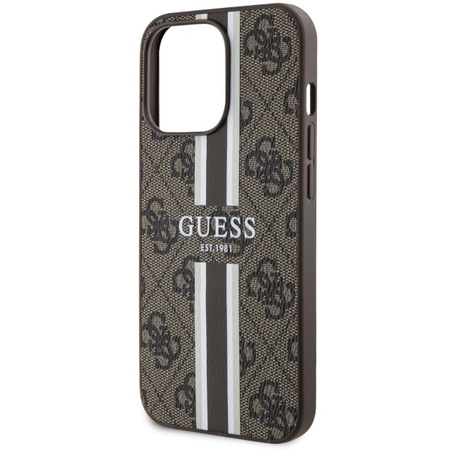 Guess GUHMP13XP4RPSW iPhone 13 Pro Max 6,7&quot; braun/braunes Hardcase 4G bedruckte Streifen MagSafe