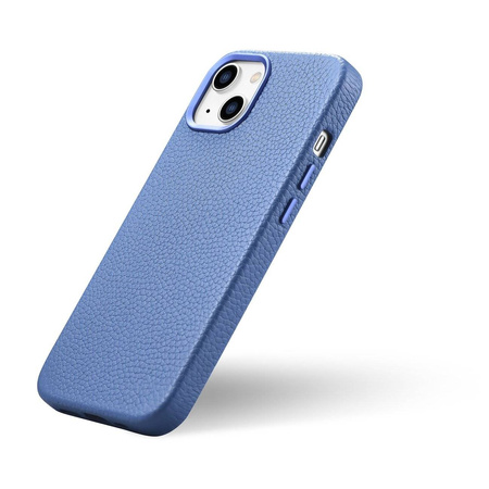 iCarer Litchi Premium Leather Case iPhone 14 Magnetic Leather Case with MagSafe light blue (WMI14220709-LB)