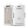 DKNY DKHCP14XPCPTSSP iPhone 14 Pro Max 6.7" różowy/pink hardcase Leather Checkered Mono Pattern & Printed Stripes