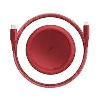 UNIQ kabel MFI Halo USB-C-Lightning 18W nylonowy zwijany 1,2m czerwony/carmine red