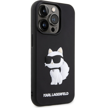 Karl Lagerfeld KLHCP14L3DRKHNK iPhone 14 Pro 6.1" schwarz/schwarz Hardcase Rubber Choupette 3D