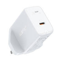 Acefast GaN wall charger (UK plug) USB Type C 30W, Power Delivery, PPS, Q3 3.0, AFC, FCP white (A24 UK white)