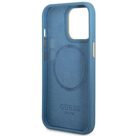 Guess GUHMP14LU4GPRB iPhone 14 Pro 6,1" blau/blaue Hartschale 4G Logo Plate MagSafe